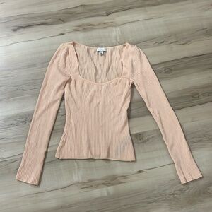 Top Shop peachy pink stretch knit top size US 4-6